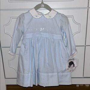 Sarah Louise 12M NWT Light Blue Long Sleeve Dress